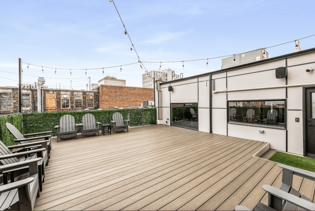 The rooftop deck of our coworking space in Everett