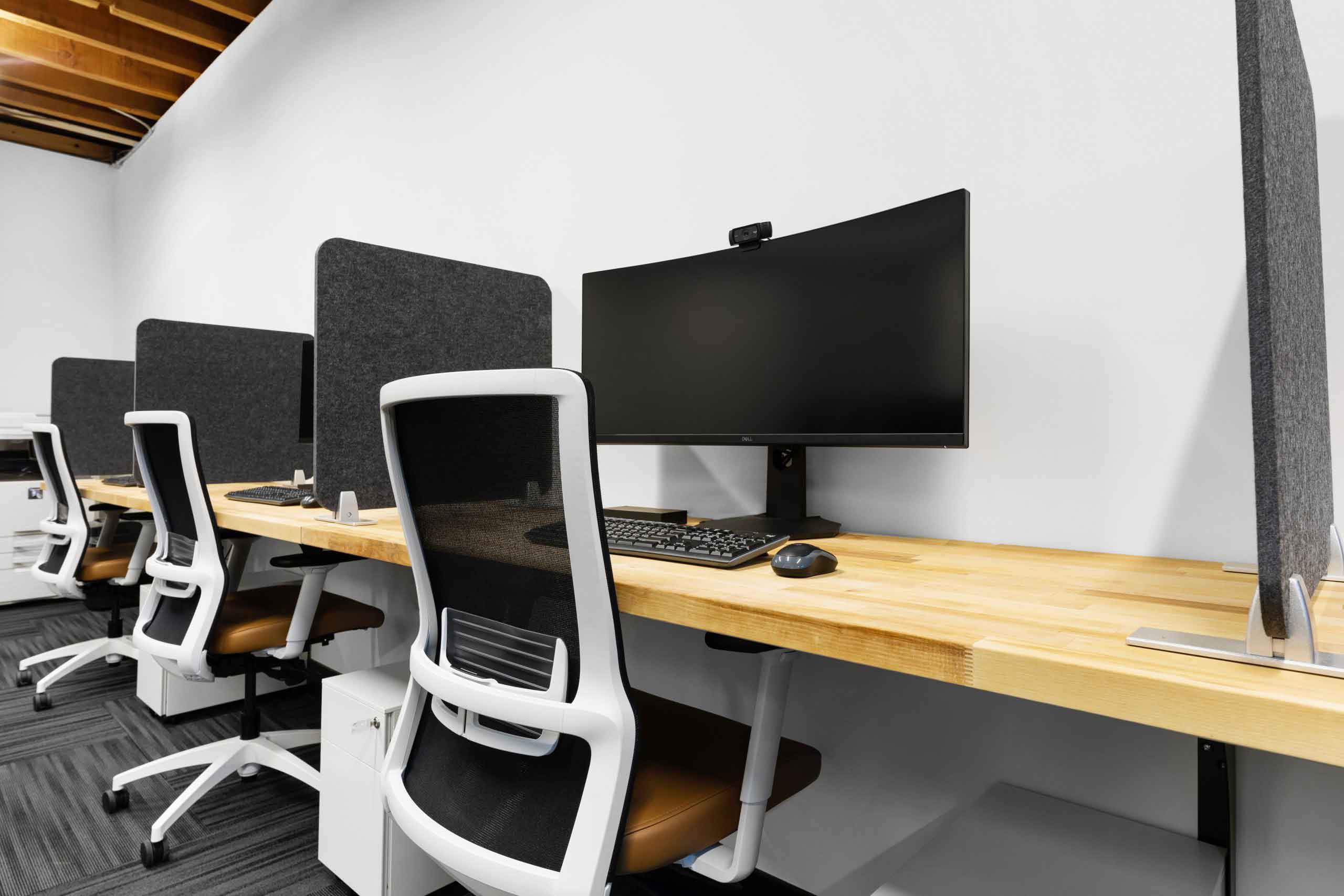 Close-up view of our dedicated desks in Everett, WA